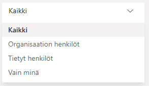 Kokoukseen osallistuvien roolien  määrittäminen.