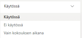 Kesjustelumahdollisuudet kokouksen aikana saa otettua pois käytöstä.