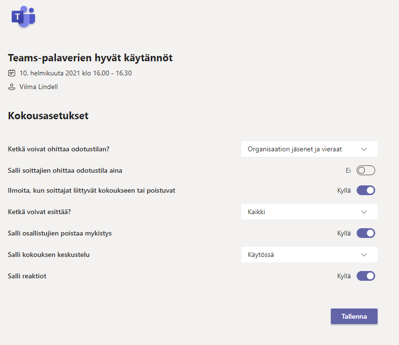 Teams-palaverien hyvät käytännöt-