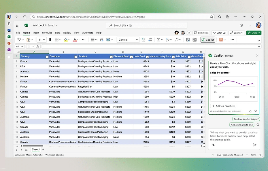 Copilotin käyttö Microsoft Excelissä tehostaa työskentelyä datan analysoinnissa, kaavojen automatisoinnissa ja raporttien luonnissa.