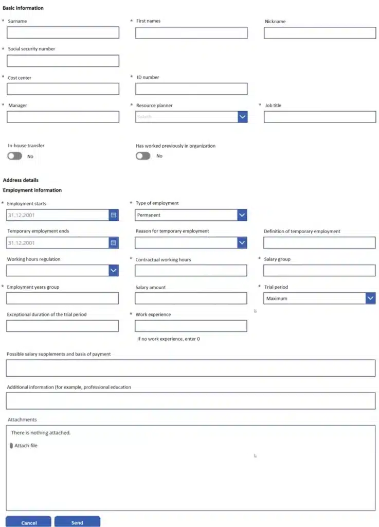 Power Apps form data is automatically transferred to HR for processing